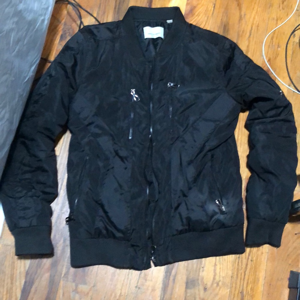 Paper denim lightweight jacket great inner liner size Small men zipper pockets